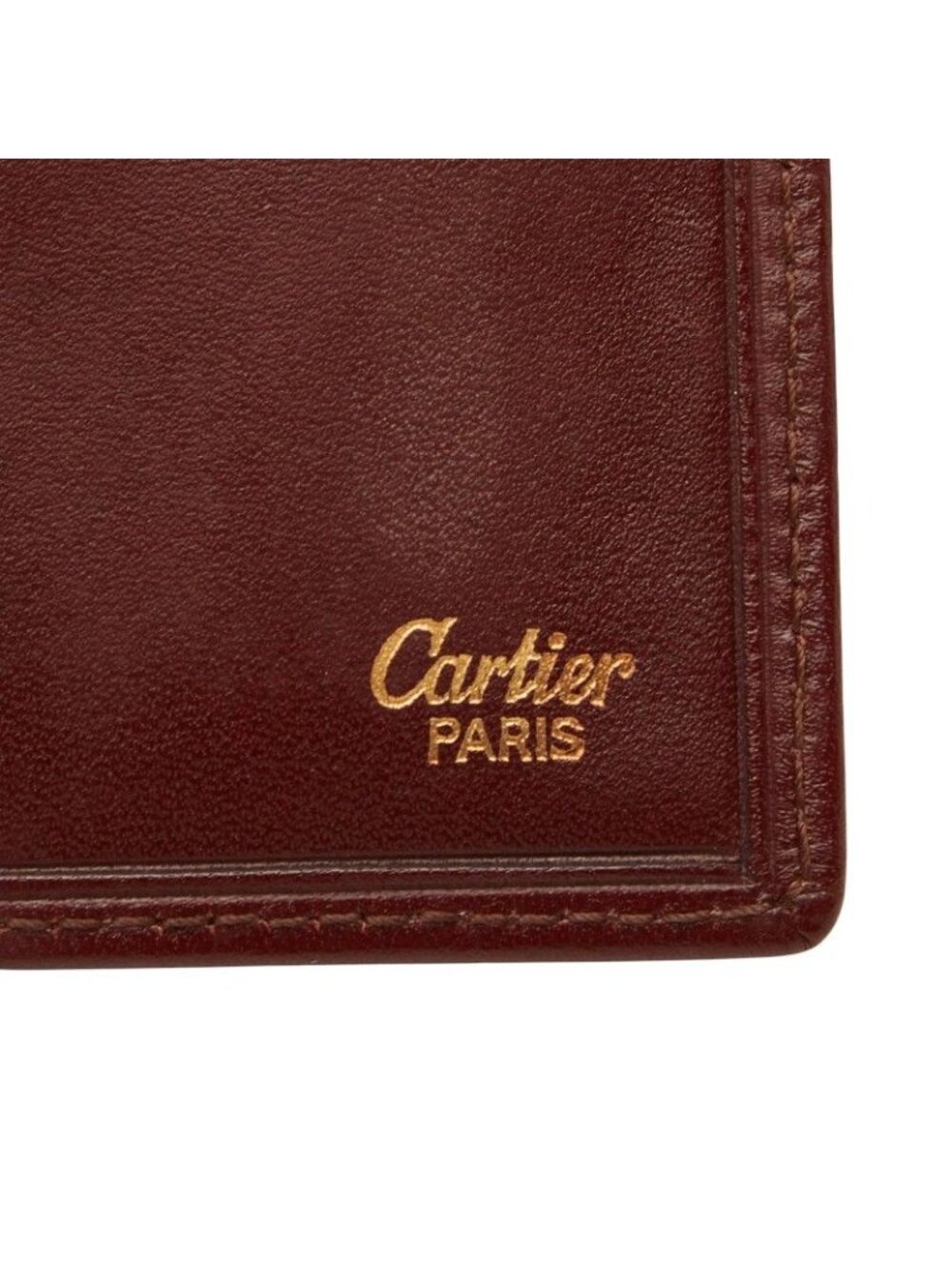 Cartier Must Line Bifold Wallet Billfold Bordeaux Leather - Picture 7 of 10